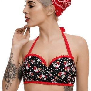 NWT Hot Topic skull and roses swimsuit